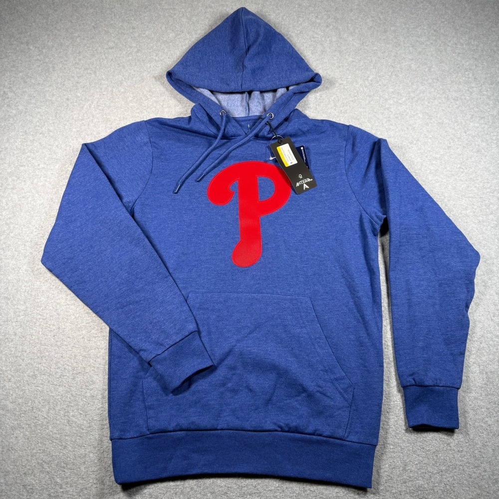 Antigua Philadelphia Phillies MLB Action Pullover Hoodie Mens Small Blue 104875